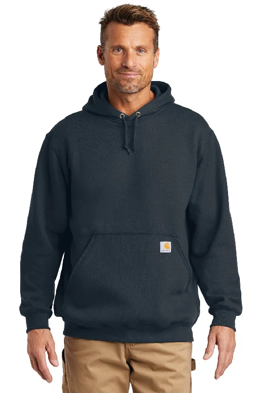 custom hoodie sweatshirts for men -Carhartt Mens Hooded Sweatshirt Hoodie w/ Pouch Pocket - Navy Blue