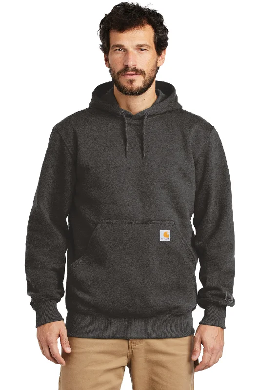 trendy hoodie sweatshirts -Carhartt Mens Paxton Rain Defender Water Resistant Hooded Sweatshirt Hoodie w/ Pouch Pocket - Heather Carbon Grey