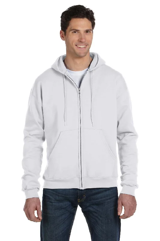 men's oversized sweatshirts for layering -Champion Mens Double Dry Eco Moisture Wicking Fleece Full Zip Hooded Sweatshirt Hoodie w/ Pockets - Silver Grey