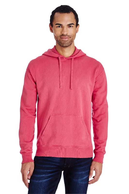 men's comfortable sweatshirts -ComfortWash By Hanes Mens Hooded Sweatshirt Hoodie w/ Pouch Pocket - Crimson Fall