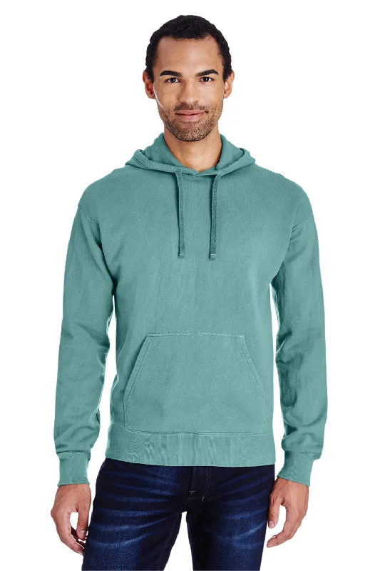 hoodies with slogans for men -ComfortWash By Hanes Mens Hooded Sweatshirt Hoodie w/ Pouch Pocket - Spanish Moss Green