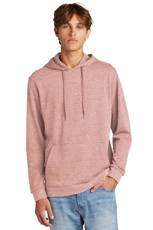 casual hoodies for men -District Mens Perfect Tri Fleece Hooded Sweatshirt Hoodie w/ Pouch Pocket - Blush Frost