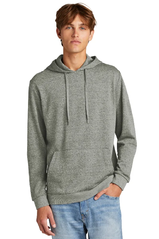 men's hoodies for casual outings -District Mens Perfect Tri Fleece Hooded Sweatshirt Hoodie w/ Pouch Pocket - Grey Frost