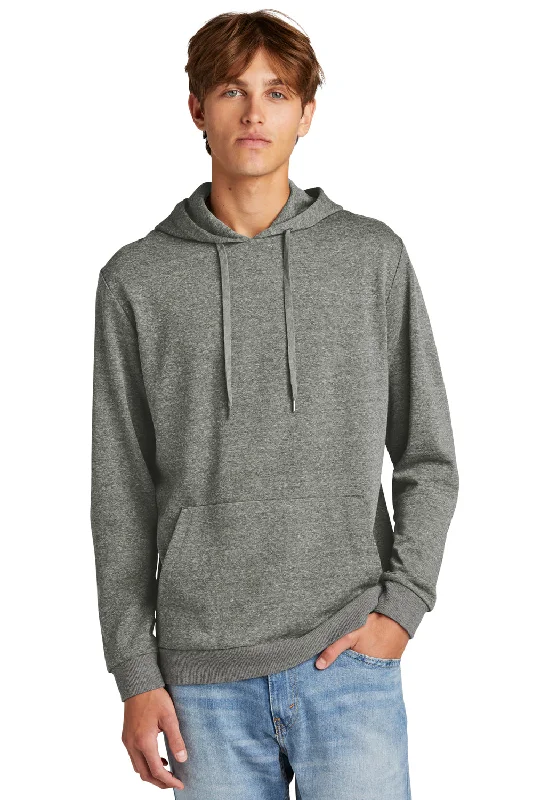 trendy hoodie sweatshirts -District Mens Perfect Tri Fleece Hooded Sweatshirt Hoodie w/ Pouch Pocket - Heather Charcoal Grey