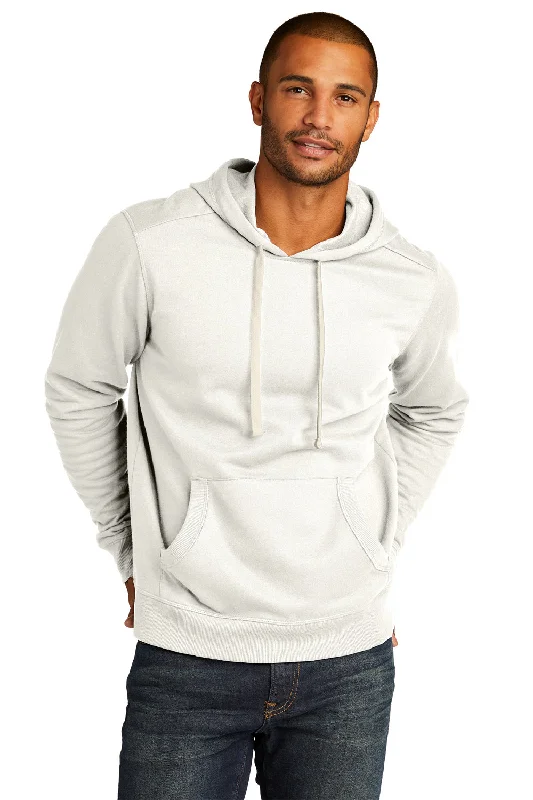 men's hoodies for winter -District Mens Re-Fleece Hooded Sweatshirt Hoodie w/ Pouch Pocket - Vintage White - Closeout