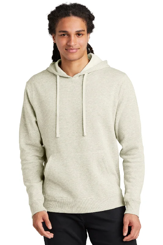 men's fleece sweatshirts -District Mens V.I.T. Heavyweight Fleece Hooded Sweatshirt Hoodie w/ Pouch Pocket - Heather Oatmeal