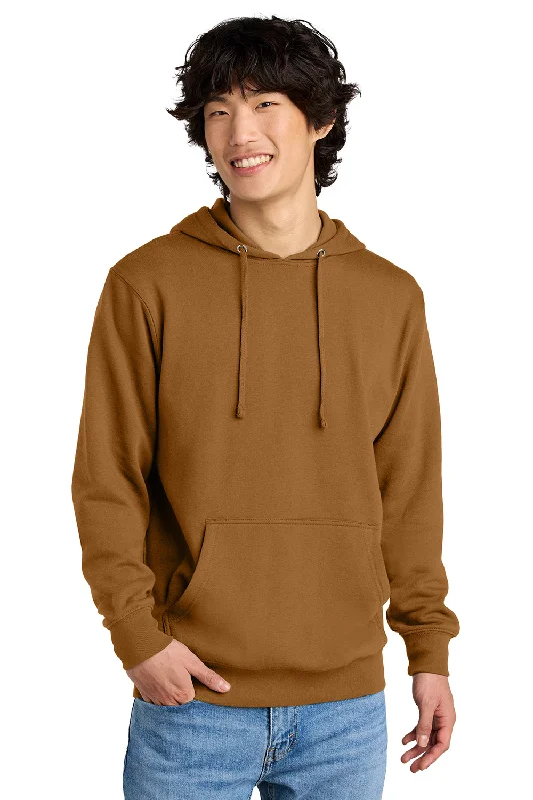 stylish men's hoodies -District Mens Very Important Fleece Hooded Sweatshirt Hoodie w/ Pouch Pocket - Duck Brown