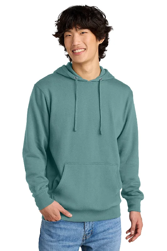 pullover hoodies for men -District Mens Very Important Fleece Hooded Sweatshirt Hoodie w/ Pouch Pocket - Eucalyptus Blue