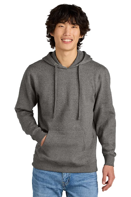 men's hoodies for casual wear -District Mens Very Important Fleece Hooded Sweatshirt Hoodie w/ Pouch Pocket - Grey Frost