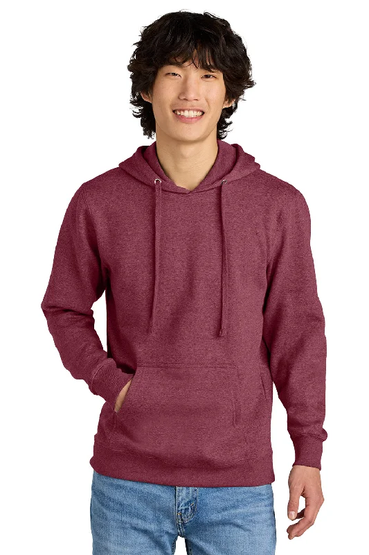 hoodie sweatshirts for men -District Mens Very Important Fleece Hooded Sweatshirt Hoodie w/ Pouch Pocket - Heather Cardinal Red