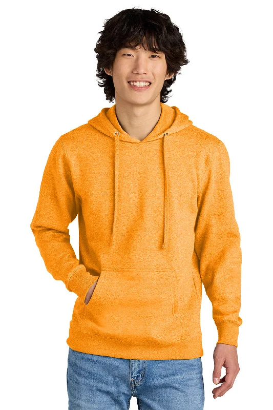 comfortable hoodies for men -District Mens Very Important Fleece Hooded Sweatshirt Hoodie w/ Pouch Pocket - Heather Marigold