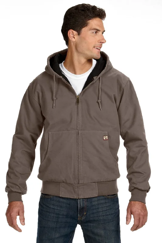 premium sweatshirts for men -Dri Duck Mens Cheyenne Full Zip Hooded Sweatshirt Hoodie w/ Pockets - Gravel Grey