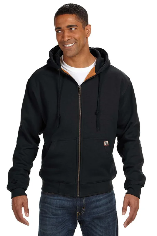 modern hoodies for men -Dri Duck Mens Crossfire PowerFleece Full Zip Hooded Sweatshirt Hoodie w/ Pockets - Black