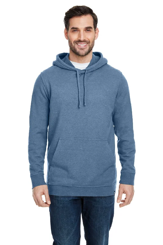 athletic-inspired sweatshirts for men -Econscious Mens Hemp Hero Hooded Sweatshirt Hoodie w/ Pouch Pocket - Horizon Blue