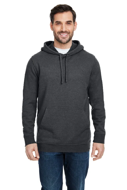 men's vintage hoodies -Econscious Mens Hemp Hero Hooded Sweatshirt Hoodie w/ Pouch Pocket - Washed Black