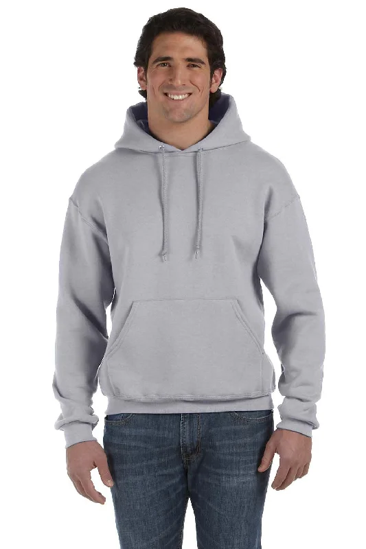 stylish sweatshirts for men -Fruit Of The Loom Mens Supercotton Fleece Hooded Sweatshirt Hoodie w/ Pouch Pocket - Heather Grey