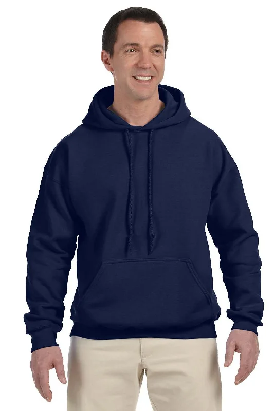 slim-fit hoodies for men -Gildan Mens DryBlend Moisture Wicking Hooded Sweatshirt Hoodie w/ Pouch Pocket - Navy Blue