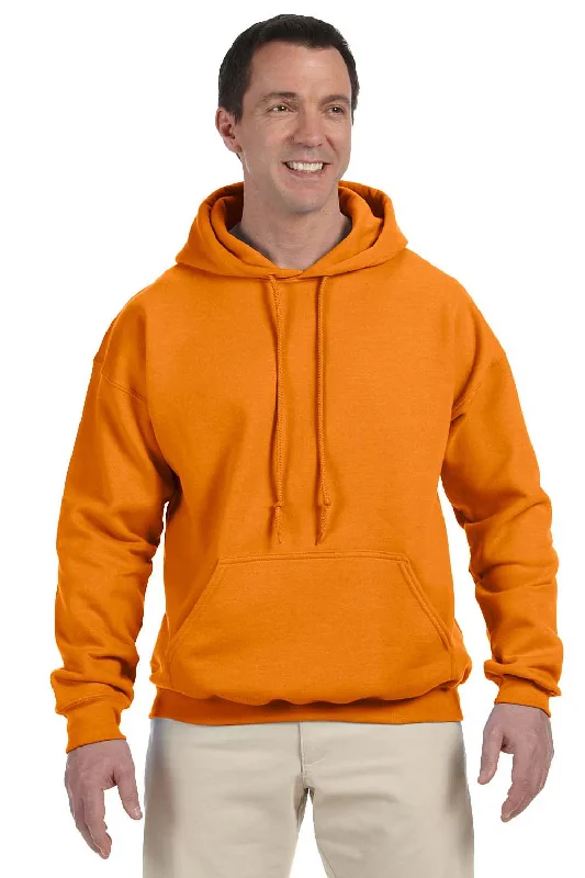 men's winter sweatshirts -Gildan Mens DryBlend Moisture Wicking Hooded Sweatshirt Hoodie w/ Pouch Pocket - Safety Orange