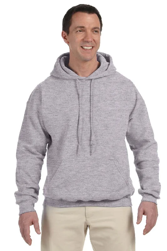 men's printed hoodies -Gildan Mens DryBlend Moisture Wicking Hooded Sweatshirt Hoodie w/ Pouch Pocket - Sport Grey