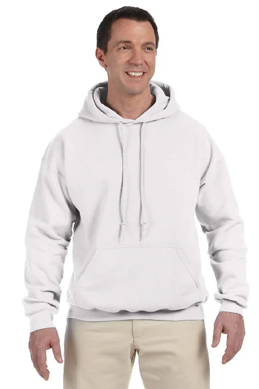 embroidered hoodies for men -Gildan Mens DryBlend Moisture Wicking Hooded Sweatshirt Hoodie w/ Pouch Pocket - White