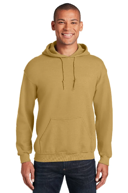 luxury hoodies for men -Gildan Mens Pill Resistant Hooded Sweatshirt Hoodie w/ Pouch Pocket - Old Gold