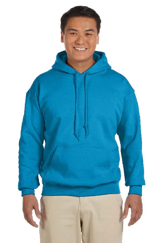 men's oversized sweatshirts -Gildan Mens Pill Resistant Hooded Sweatshirt Hoodie w/ Pouch Pocket - Sapphire Blue