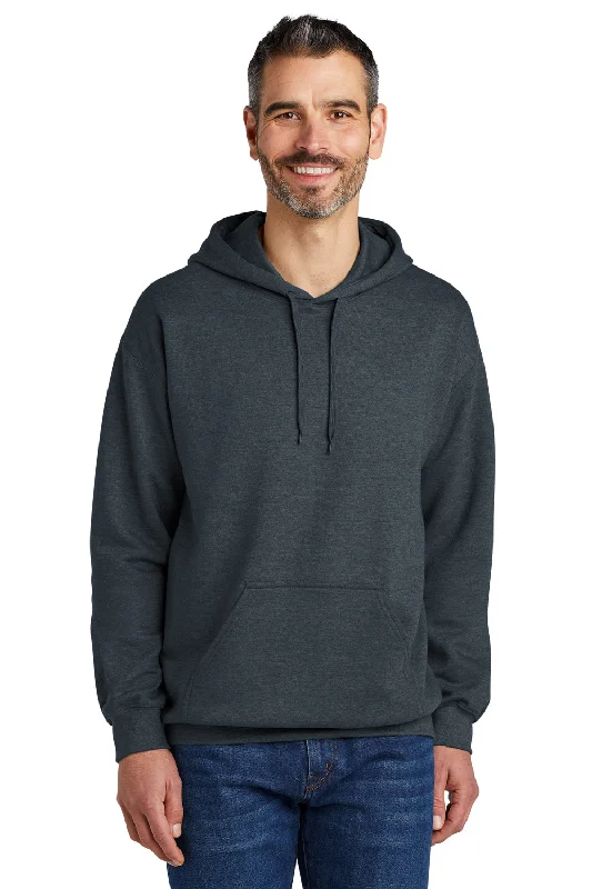 pullover hoodies for men -Gildan Mens Softstyle Hooded Sweatshirt Hoodie w/ Pouch Pocket - Heather Dark Grey