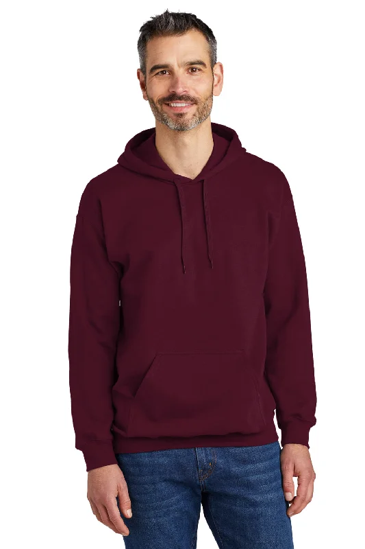 zip-up hoodies for men -Gildan Mens Softstyle Hooded Sweatshirt Hoodie w/ Pouch Pocket - Maroon