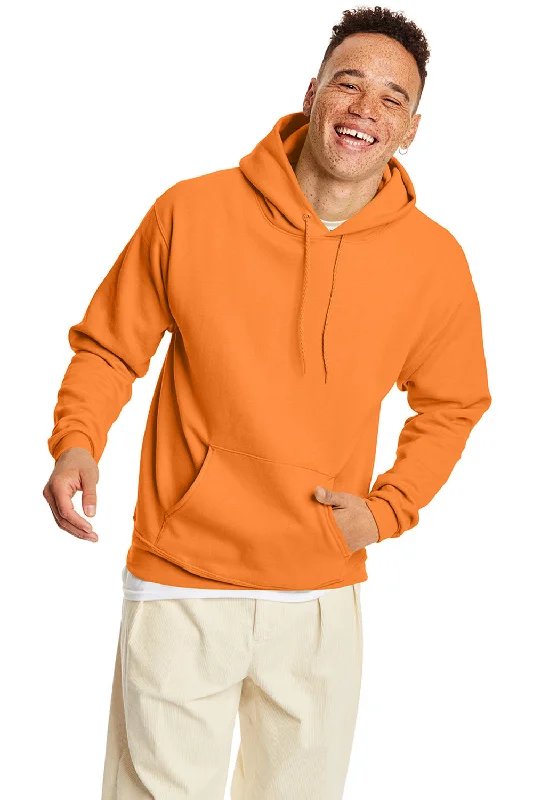 workout hoodies for men -Hanes Mens EcoSmart Print Pro XP Pill Resistant Hooded Sweatshirt Hoodie w/ Pouch Pocket - Tennessee Orange