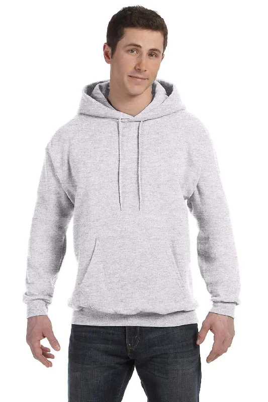 black hoodies for men -Hanes Mens EcoSmart Print Pro XP Pill Resistant Hooded Sweatshirt Hoodie w/ Pouch Pocket - Ash Grey