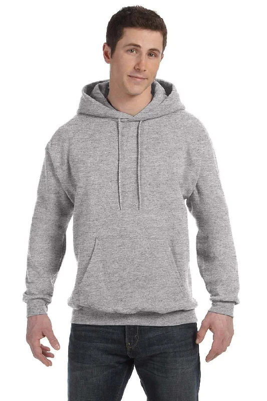 men's hoodies for winter -Hanes Mens EcoSmart Print Pro XP Pill Resistant Hooded Sweatshirt Hoodie w/ Pouch Pocket - Light Steel Grey