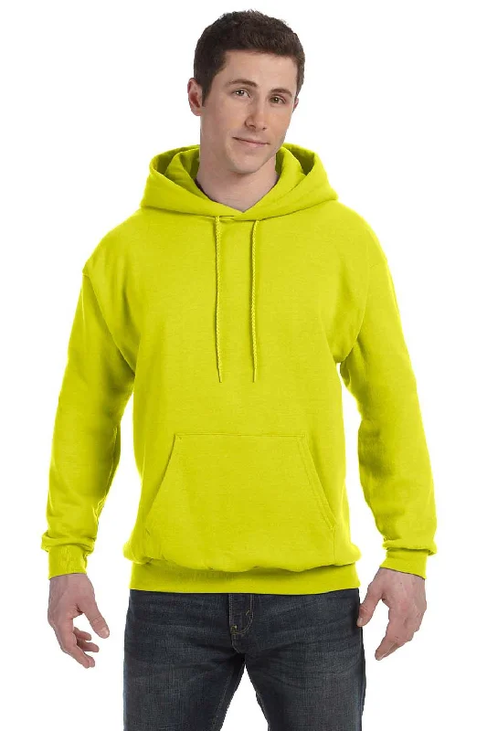 plain hoodies for men -Hanes Mens EcoSmart Print Pro XP Pill Resistant Hooded Sweatshirt Hoodie w/ Pouch Pocket - Safety Green