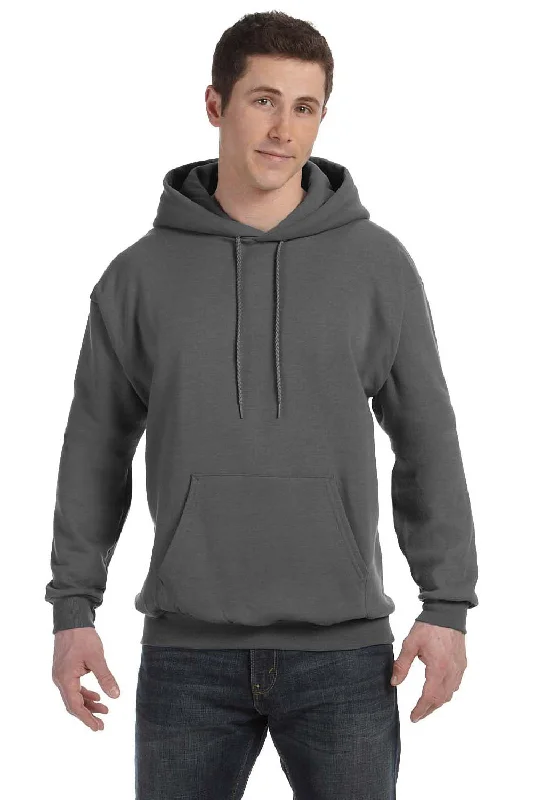 trendy hoodie sweatshirts -Hanes Mens EcoSmart Print Pro XP Pill Resistant Hooded Sweatshirt Hoodie w/ Pouch Pocket - Smoke Grey