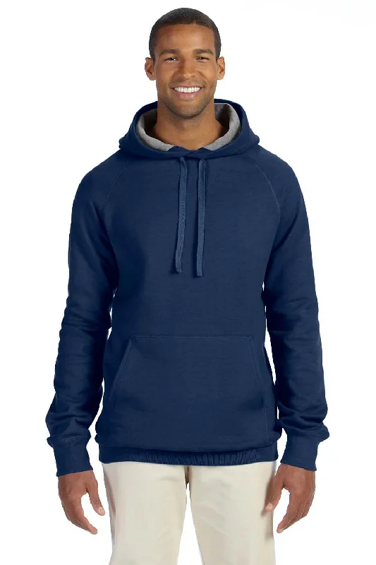 zip-up hoodies for men -Hanes Mens Nano Fleece Hooded Sweatshirt Hoodie w/ Pouch Pocket - Vintage Navy Blue - Closeout