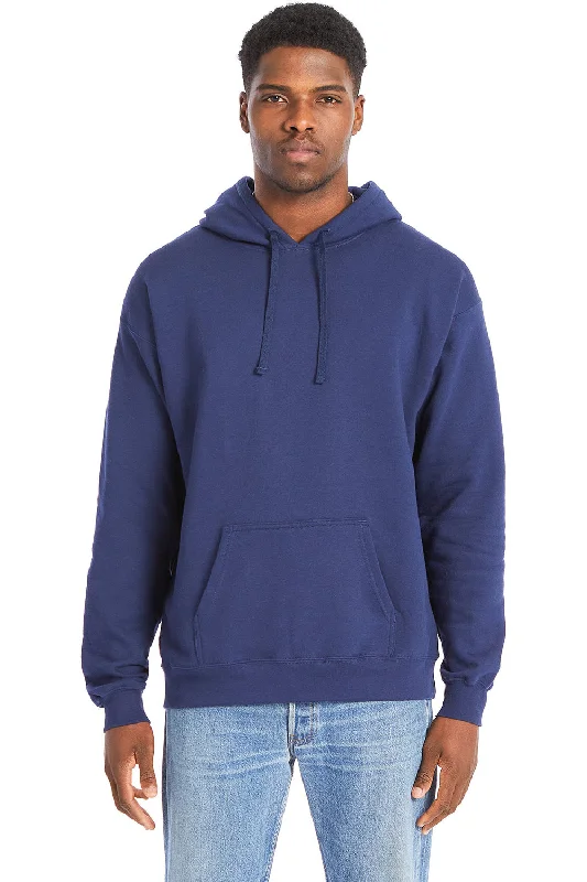 athletic sweatshirts for men -Hanes Mens Perfect Sweats Hooded Sweatshirt Hoodie w/ Pouch Pocket - Navy Blue