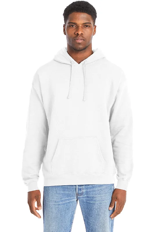 hoodies with slogans for men -Hanes Mens Perfect Sweats Hooded Sweatshirt Hoodie w/ Pouch Pocket - White