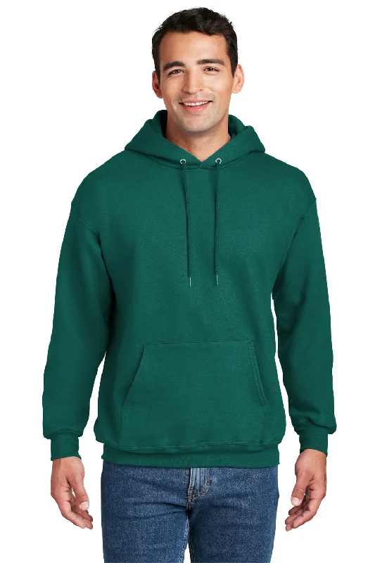 cool sweatshirts for men -Hanes Mens Ultimate Cotton PrintPro XP Pill Resistant Hooded Sweatshirt Hoodie w/ Pouch Pocket - Cactus Green