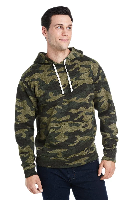 embroidered hoodies for men -J America Mens Fleece Hooded Sweatshirt Hoodie w/ Pouch Pocket - Camo