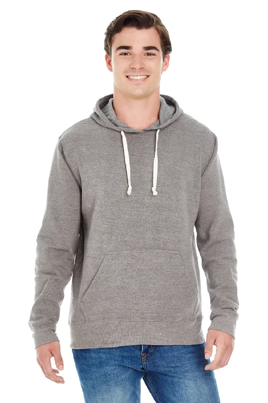 sports sweatshirts for men -J America Mens Fleece Hooded Sweatshirt Hoodie w/ Pouch Pocket - Grey