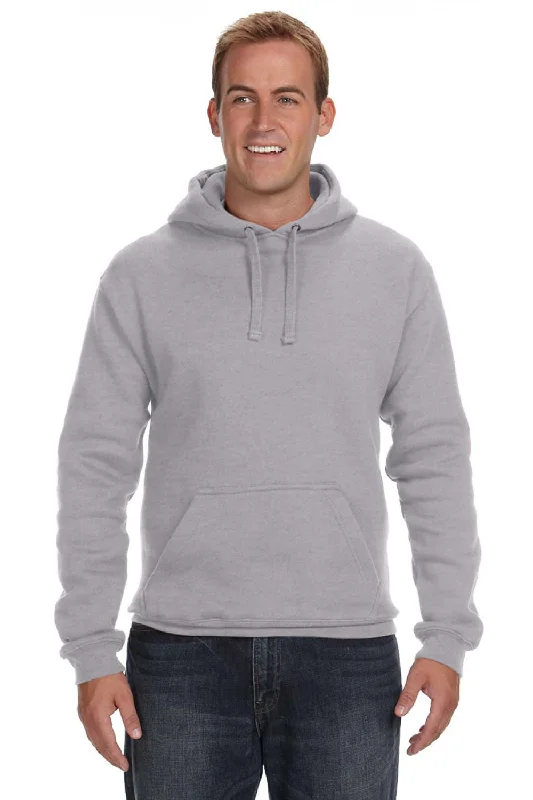 casual hoodies for men -J America Mens Premium Fleece Hooded Sweatshirt Hoodie w/ Pouch Pocket - Oxford Grey