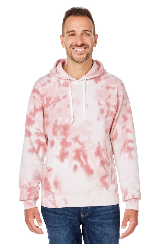 modern hoodies for men -J America Mens Tie-Dye Hooded Sweatshirt Hoodie w/ Pouch Pocket - Dusty Rose