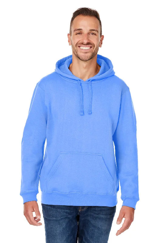 men's fleece-lined sweatshirts -J America Mens Premium Fleece Hooded Sweatshirt Hoodie w/ Pouch Pocket - Carolina Blue