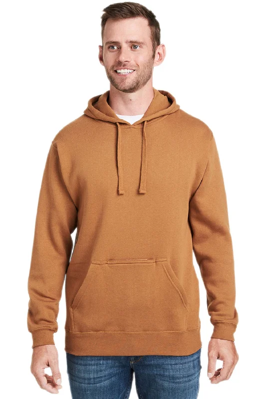 casual sweatshirts for men -J America Mens Tailgate Fleece Hooded Sweatshirt Hoodie w/ Pouch Pocket - Copper