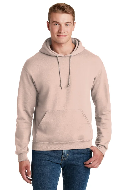 sports sweatshirts for men -Jerzees Mens NuBlend Pill Resistant Fleece Hooded Sweatshirt Hoodie w/ Pouch Pocket - Blush Pink