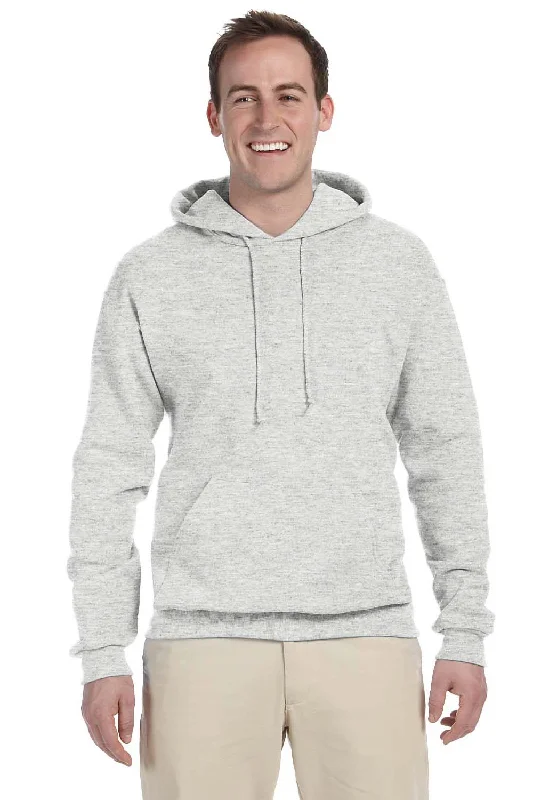 sleek sweatshirts for men -Jerzees Mens NuBlend Pill Resistant Fleece Hooded Sweatshirt Hoodie w/ Pouch Pocket - Ash Grey