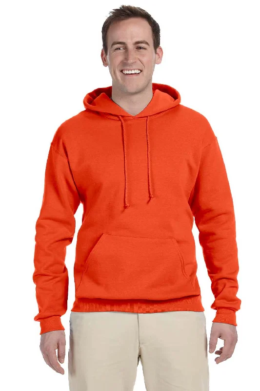 men's long sleeve sweatshirts -Jerzees Mens NuBlend Pill Resistant Fleece Hooded Sweatshirt Hoodie w/ Pouch Pocket - Burnt Orange