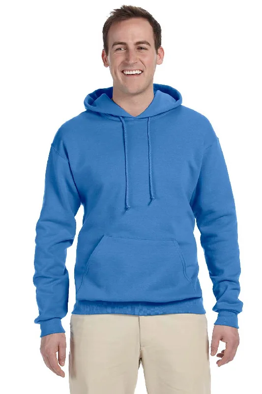 men's hoodies with pockets -Jerzees Mens NuBlend Pill Resistant Fleece Hooded Sweatshirt Hoodie w/ Pouch Pocket - Columbia Blue