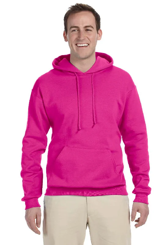 seasonal hoodies for men -Jerzees Mens NuBlend Pill Resistant Fleece Hooded Sweatshirt Hoodie w/ Pouch Pocket - Cyber Pink