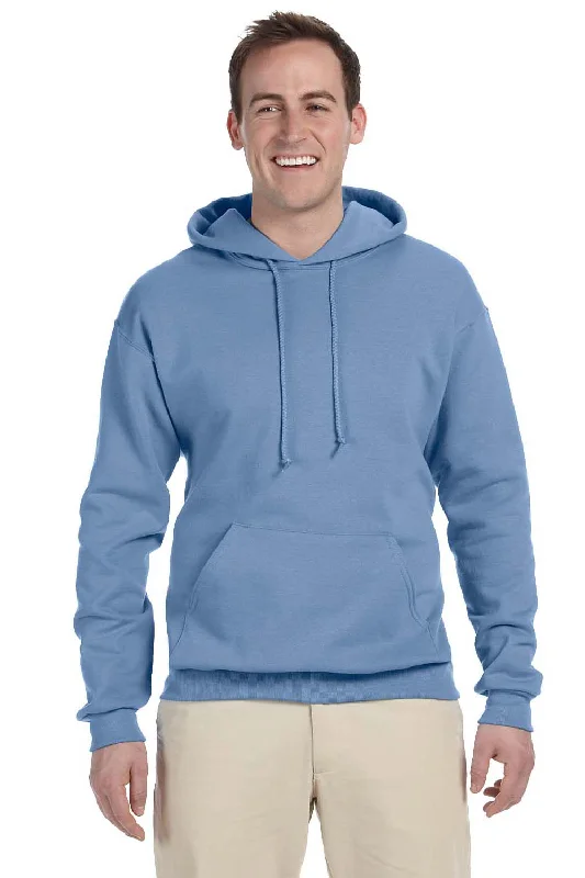 men's hoodies with a hood -Jerzees Mens NuBlend Pill Resistant Fleece Hooded Sweatshirt Hoodie w/ Pouch Pocket - Light Blue