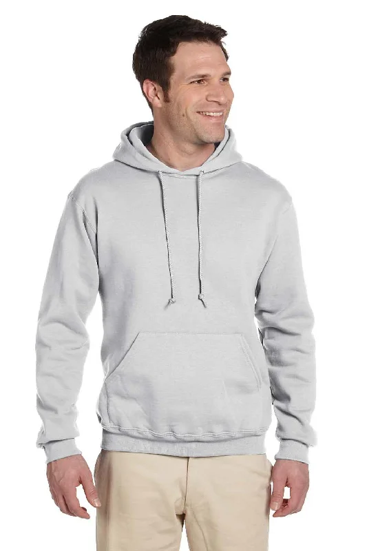 stylish hoodies for men -Jerzees Mens Super Sweats NuBlend Pill Resistant Fleece Hooded Sweatshirt Hoodie w/ Pouch Pocket - Ash Grey